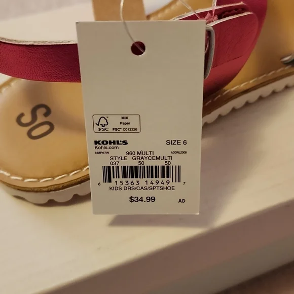 Girls SO Sandals Size 6 - Picture 10 of 13